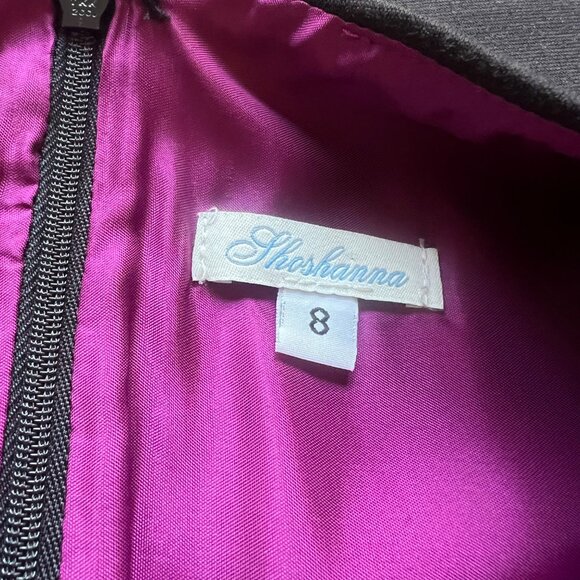 Shoshanna Size 8 Black Cap Sleeve Round Neck Knee Length Dress - Picture 2 of 13